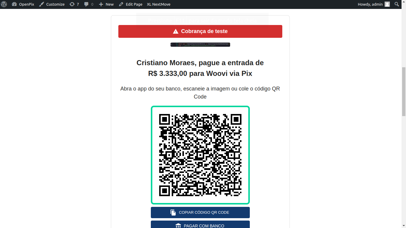 Pague o QR Code